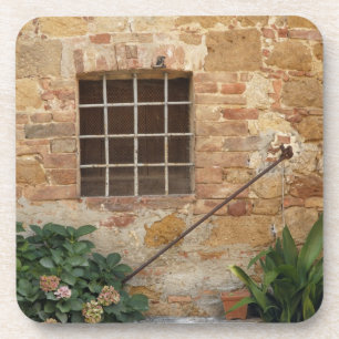 Porta-copo Janela e antiga parede de pedra, Pienza, Itália