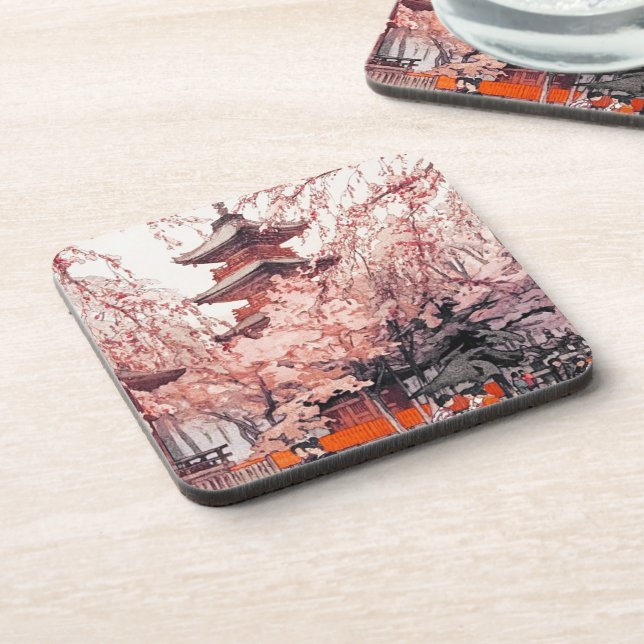 Porta-copo Japanês Legal oriental Ueno Park aquarela arte (Left Side)