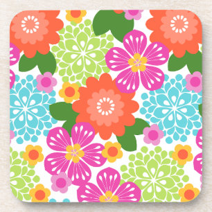 Porta-copo Jardim Allana Havaiano Floral Gráfico - Brilhos
