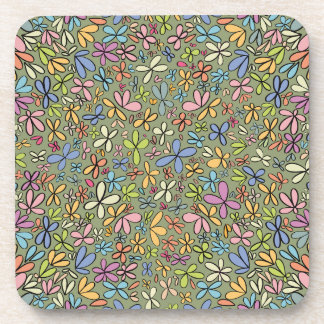 Porta-copo Jardim Colorido de Flores Silvestres Abstratas