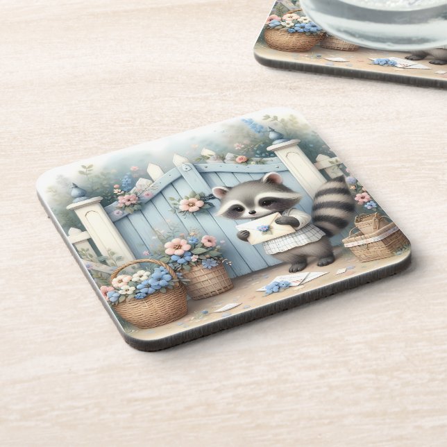 Porta-copo Jardim de Cartas do Mapache Pastel (Left Side)