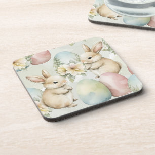 Porta-copo Jardim de Coelhos em Aquarela