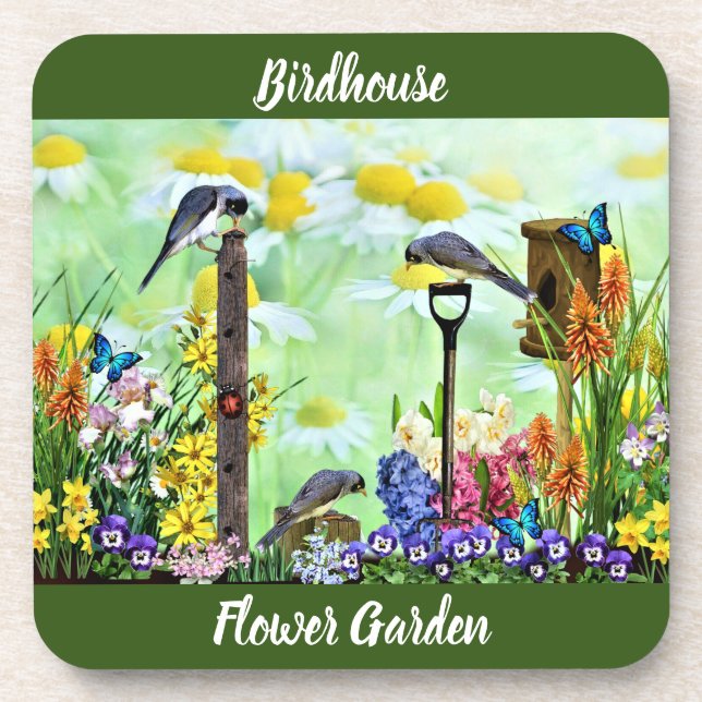Porta-copo Jardim de Flores de Birdhouse (Frente)