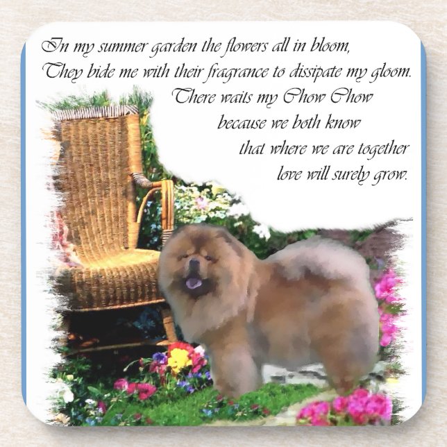 Porta-copo Jardim de Verão Chow Chow (Frente)
