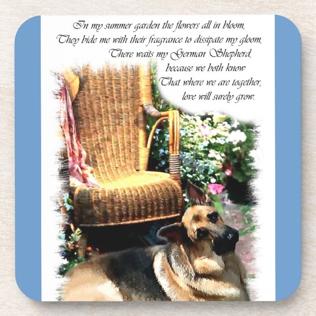 Porta-copo Jardim de Verão de Arte german shepherd (Frente)