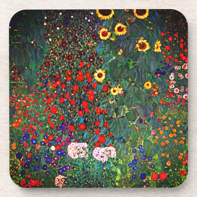 Porta-copo Jardim Flor Gustav Klimt (Frente)