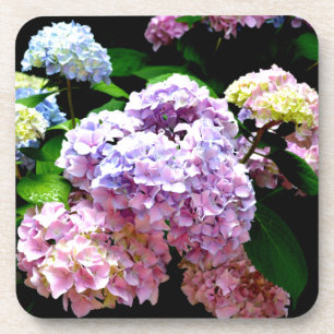 Porta-copo Jardim Hydrangea, rosa, azul, floral roxo
