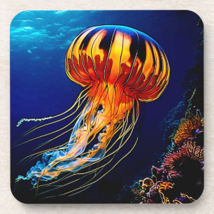 Porta-copo Jellyfish vibrante arte submarina