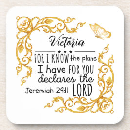 Porta-copo Jeremiah 29:11 Planejo Para Você Dourado.