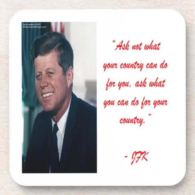 Porta-copo JFK & Perguntar sem Cotação (Frente)