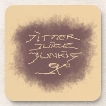 Jitter Juice Junkie - arte de café em latte castan