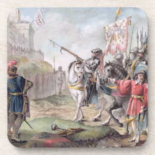 Porta-copo Joana do arco (1412-31) pede o inglês para sair