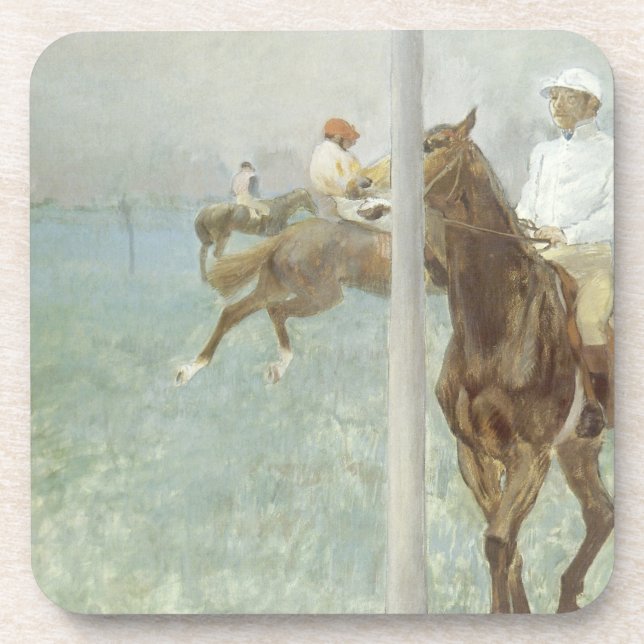 Porta-copo Jockeys Antes da Corrida por Edgar Degas (Frente)