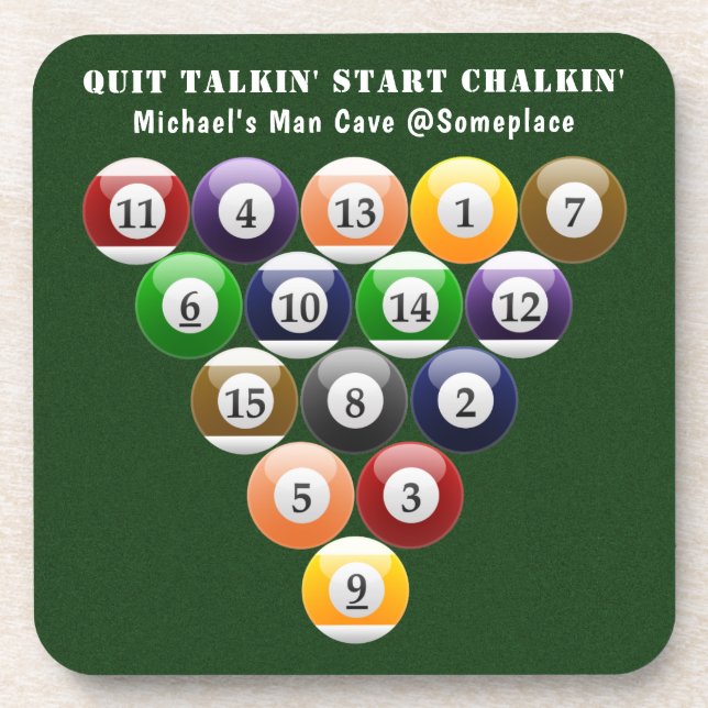 Porta-copo Jogo da piscina das bolas de bilhar 8-Ball da (Frente)