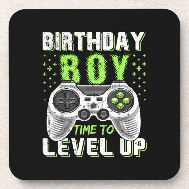 Porta-copo Jogo de Vídeo do Birthday Boy Level Up (Frente)
