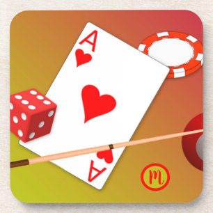Porta-copo Jogos de poker de casino monograma