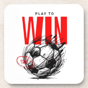 Porta-copo Jogue para Vencer Coasters para Bebidas de Futebol