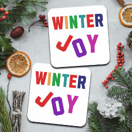 Porta-copo Joy de inverno - Letras Coloridas Cozinhas