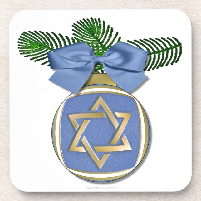 Porta-copo Judaica Hanukkah Star De David Ornament Impressão (Frente)