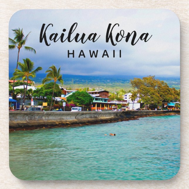 Porta-copo Kailua Kona Pier, Fotografia da Ilha do Havaí (Frente)