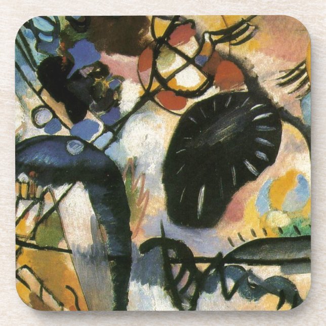 Porta-copo Kandinsky Black Spot Abstrato (Frente)