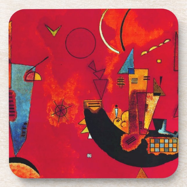 Porta-copo Kandinsky Mit und Gegen Red Abstrato (Frente)
