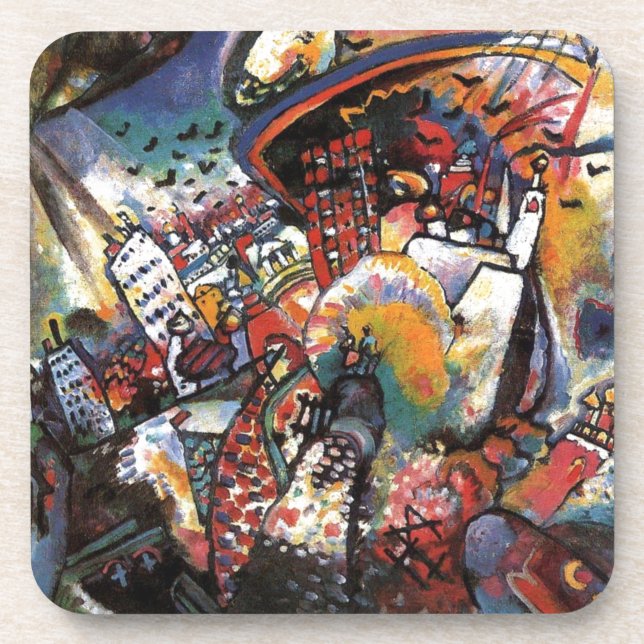Porta-copo Kandinsky Moscou I Cityscape Abstrato Painting (Frente)