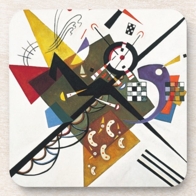 Porta-copo Kandinsky Na Pintura Branca De Dois Abstrato (Frente)