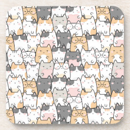 Porta-copo Kawaii Cute Cats Patterno