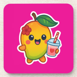 Porta-copo Kawaii Mango - Fruta doce com Heart Smoothi