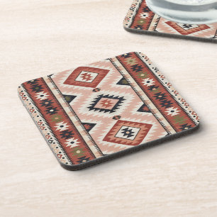 Porta-copo Kilim Tribal do Sudoeste Geométrico em Terracota