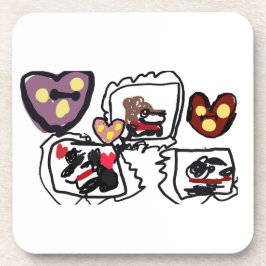 Porta-copo King Charles Spaniel hearts 