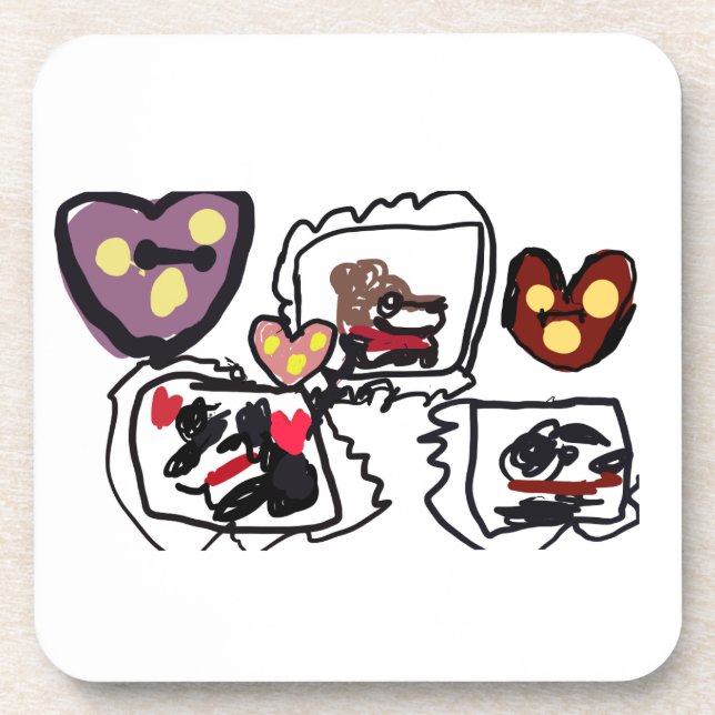 Porta-copo King Charles Spaniel hearts  (Frente)