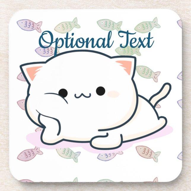 Porta-copo Kitten Cheeky Estilo Kawaii (Frente)