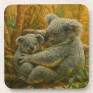 Porta-copo Koala Madre e Joey na Capoia do outono