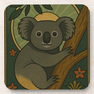 Porta-copo Koala Ornamental em Mandala Botânica