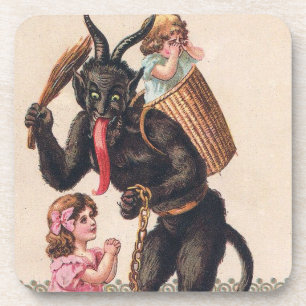 Porta-copo Krampus Kidnaps Girls Vintage Natal
