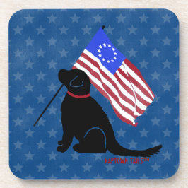 Porta-copo Labrador Patriótico Bandeira Americana 