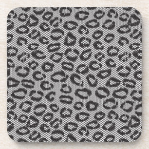 Porta-copo Laço líquido preto com teste padrão do leopardo