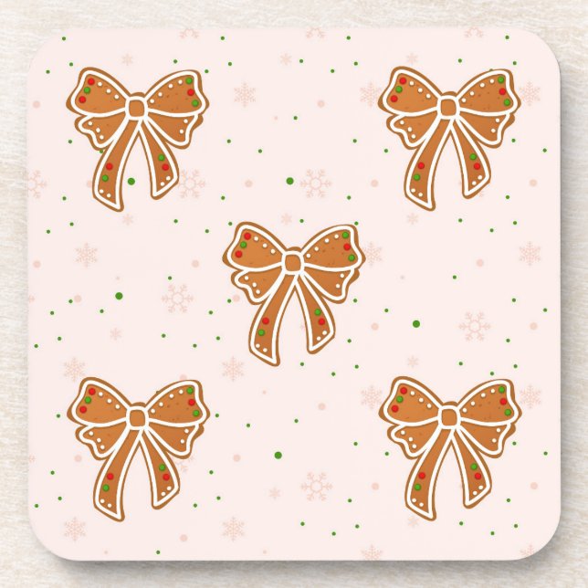 Porta-copo Laços de Biscoito de Natal (Frente)
