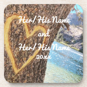 Porta-copo Lago Tahoe Blue Water Tree Heart Love