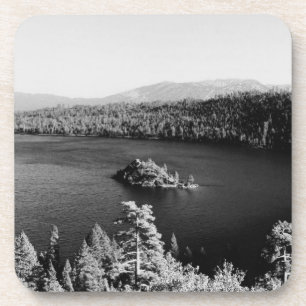 Porta-copo Lago Tahoe em preto e branco