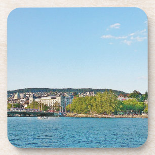 Porta-copo Lago Zurich, vista para a ponte de Bellewue