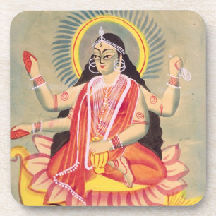 Porta-copo Laksmi que senta-se em um trono dos lótus sae,