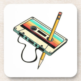 Porta-copo Lançamento de Lápis de Fita Cassete dos Anos 80 Re