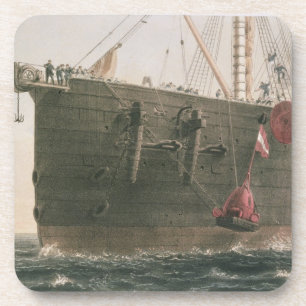 Porta-copo Lançando a bóia, o 8 de agosto de 1865, marcaç