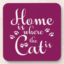 Porta-copo Lar é onde o Gato é pequenas patas