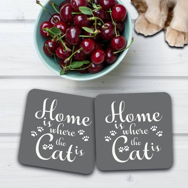 Porta-copo Lar é onde o Gato é pequenas patas (Criador carregado)