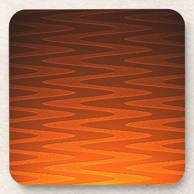 Porta-copo Laranja Vibrante Arte Moderna Ziguezague (Frente)