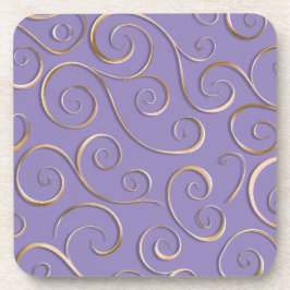 Porta-copo Lavender Gold Swirl Coaster Set